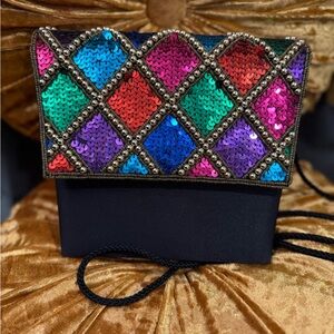 Multicolor Sequin Clutch Bag
